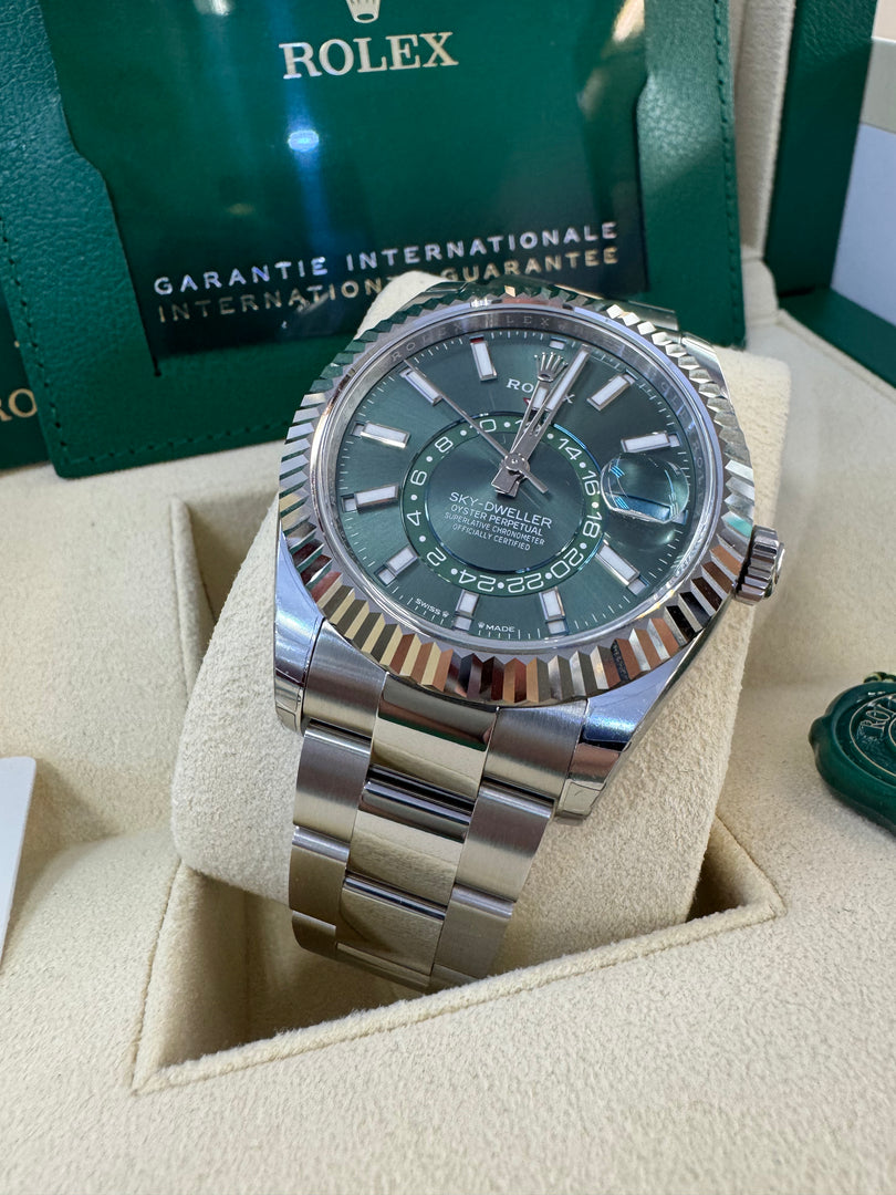 Rolex Sky-Dweller 336934 Mint Green Dial 2024 Oyster Stickers