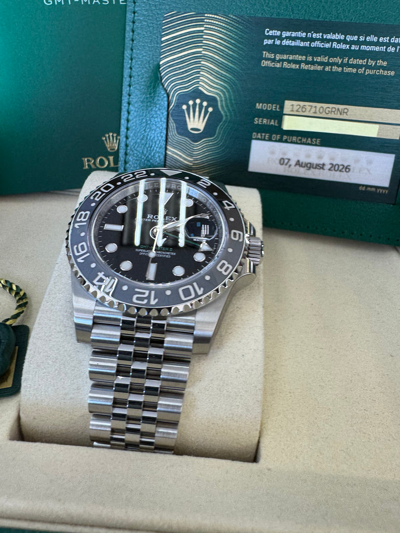 Rolex GMT-Master II "Bruce Wayne" 2026 126710GRNR Jubilee Full Stickers New Wood Card