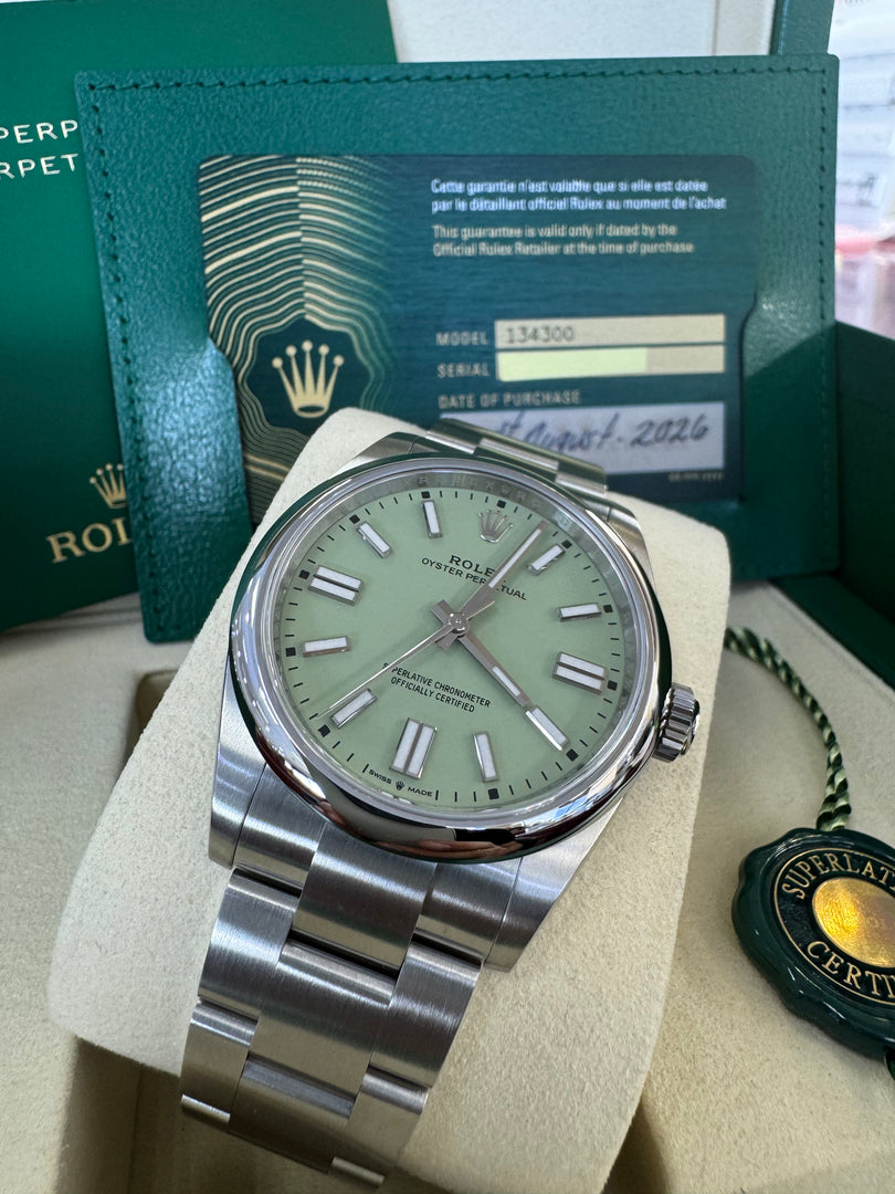 Rolex Oyster Perpetual 41mm 2026 Pistachio Dial 134300