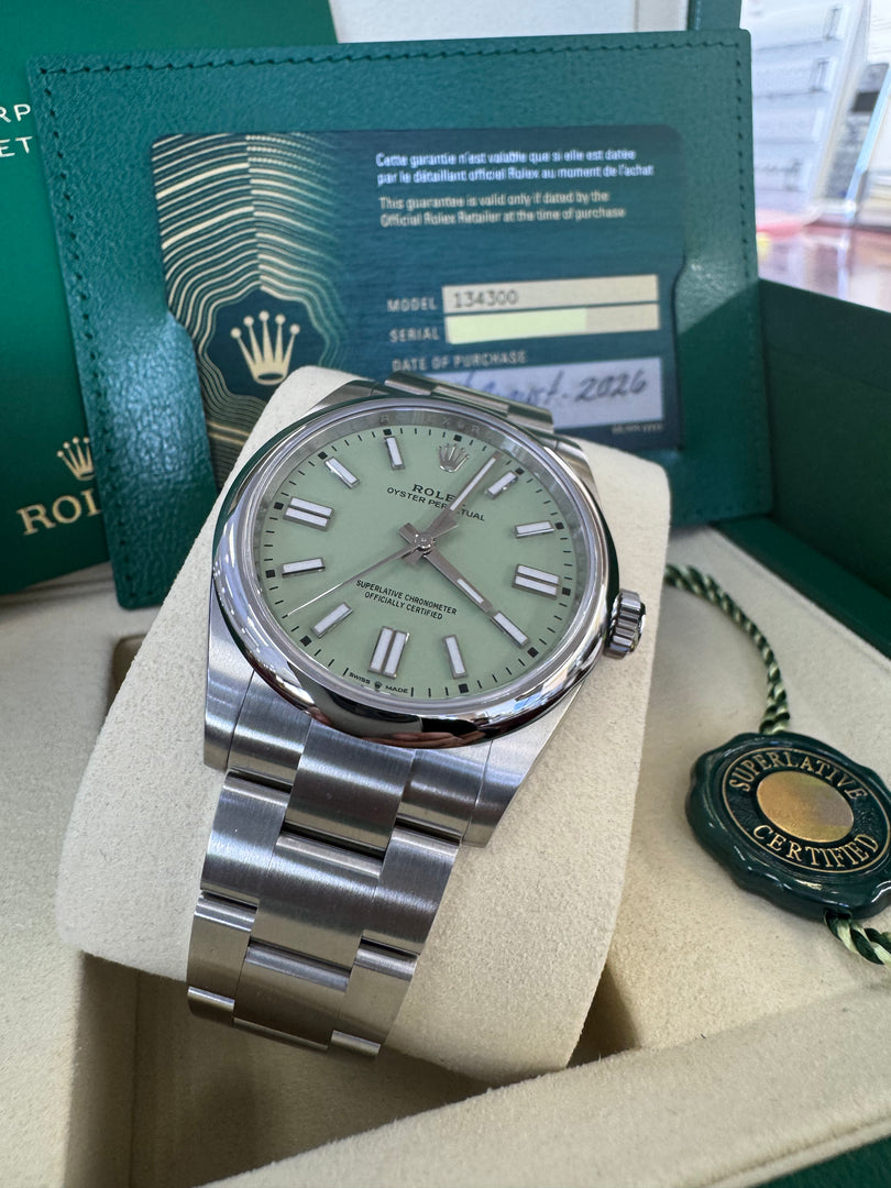 Rolex Oyster Perpetual 41mm 2026 Pistachio Dial 134300