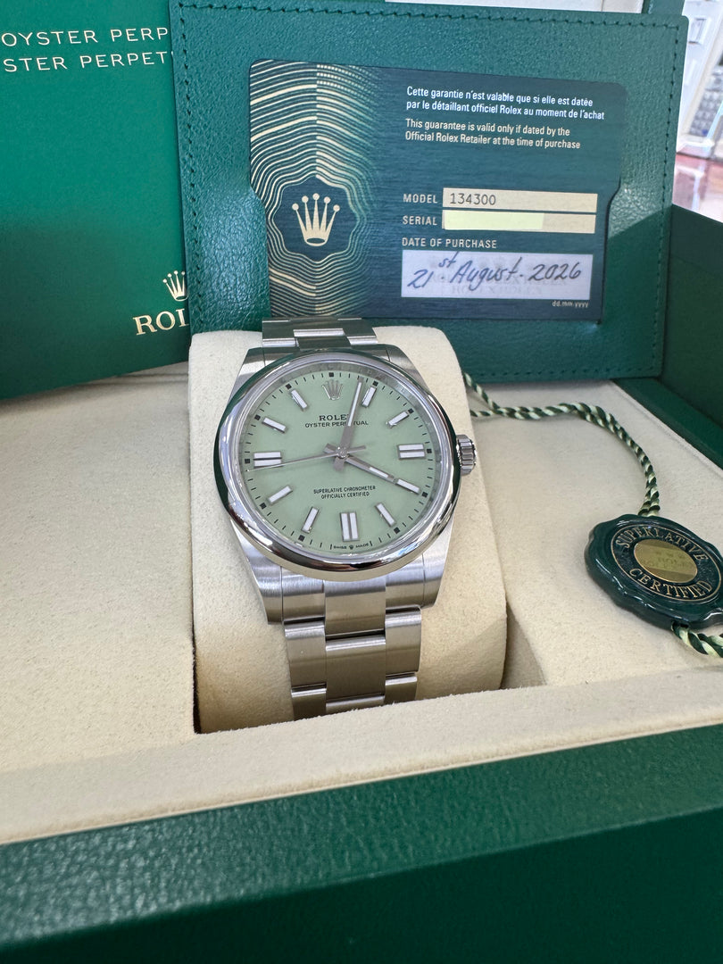 Rolex Oyster Perpetual 41mm 2026 Pistachio Dial 134300