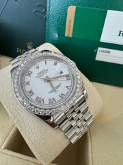 Rolex Datejust 36mm 116200 2016 White Roman Dial Jubilee