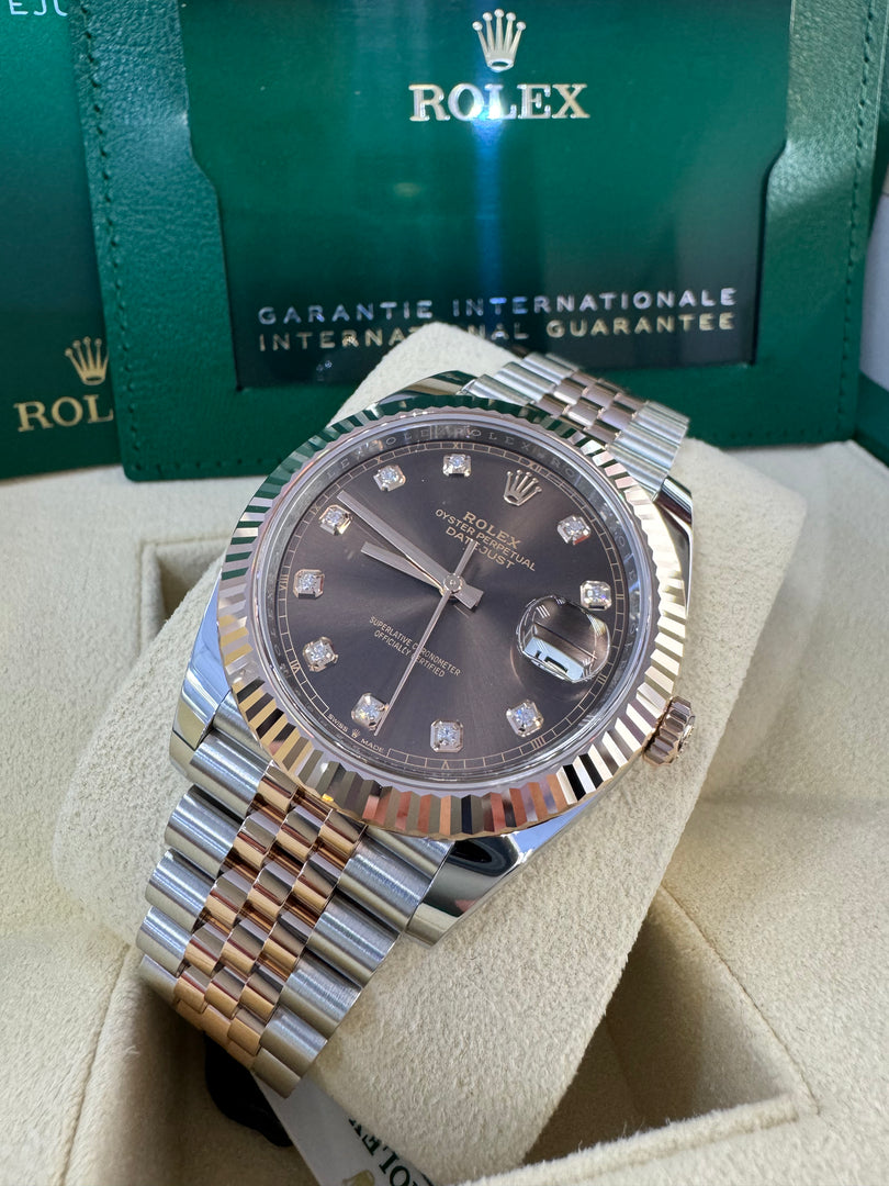 Rolex Datejust 41 Chocolate Diamond Dial 126331 2024 Jubilee