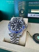 Load image into Gallery viewer, Rolex GMT-Master II "BatGirl" 2026 126710BLNR Jubilee WoodCard