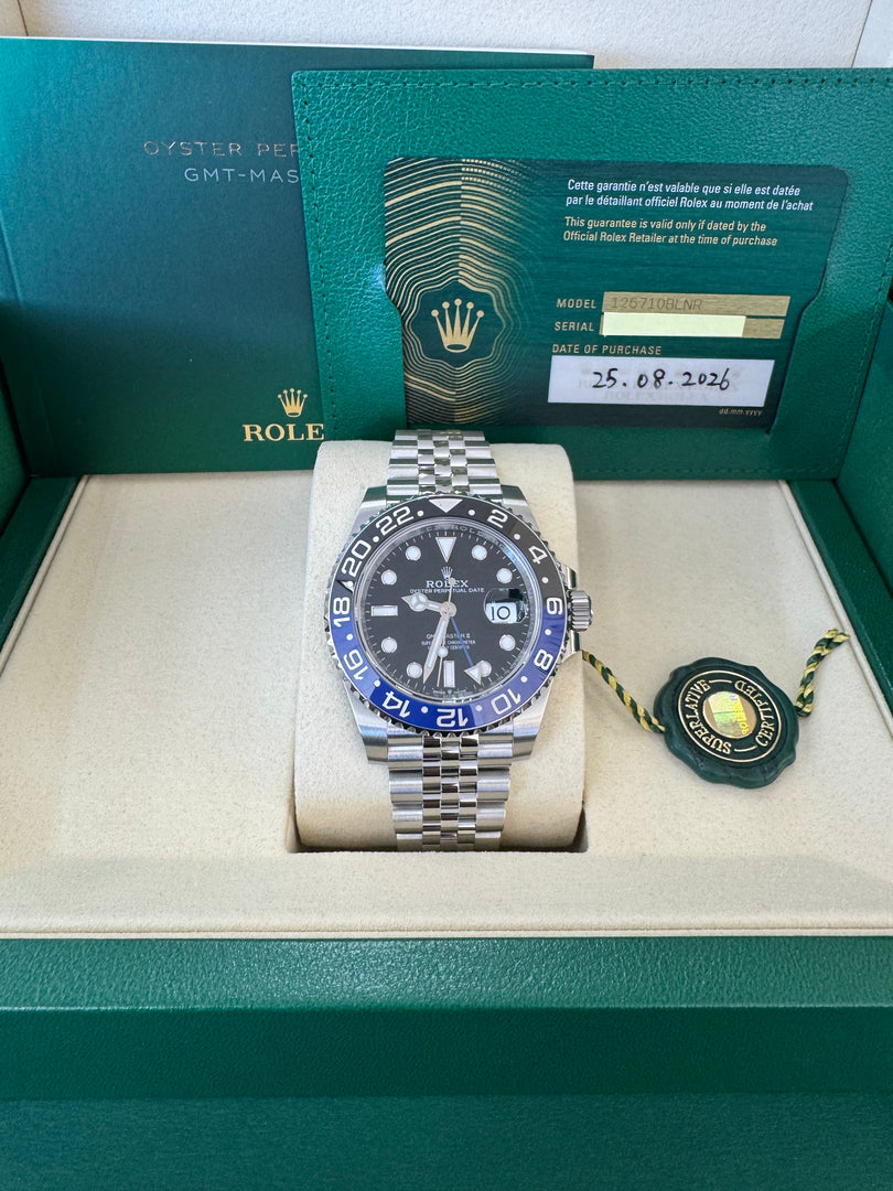 Rolex GMT-Master II "BatGirl" 2026 126710BLNR Jubilee WoodCard