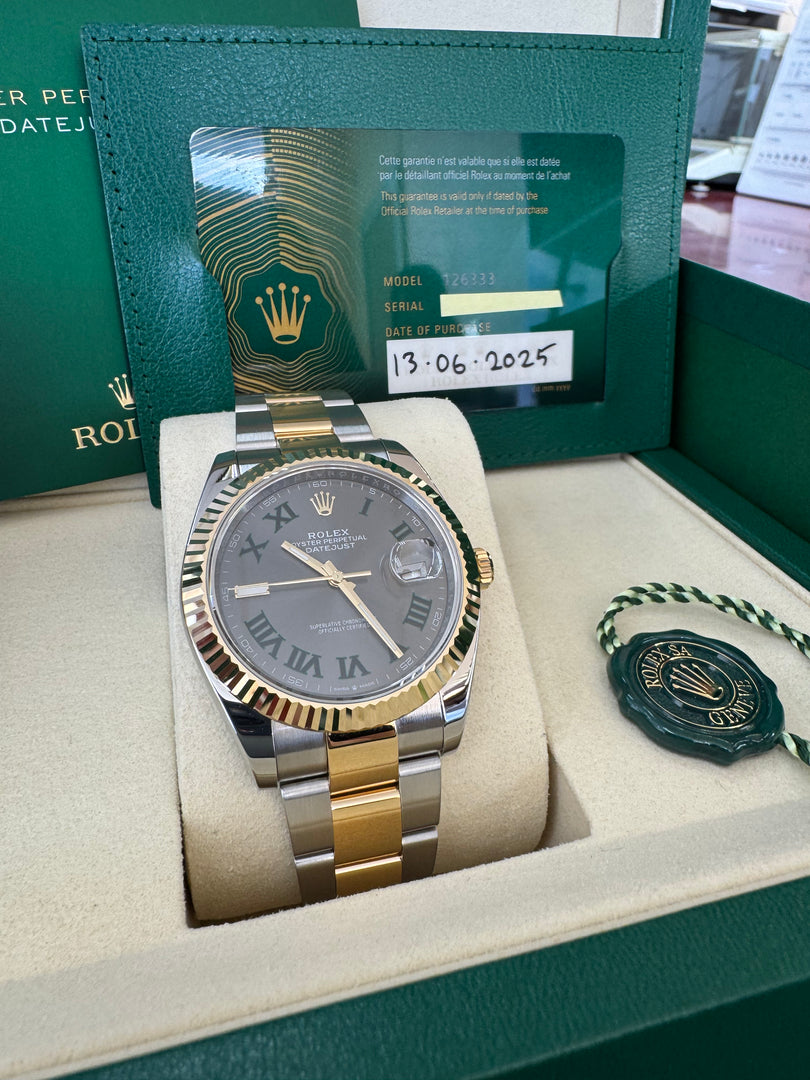 Rolex Datejust 41 Black Wimbeldon Dial 126333 2025 Oyster
