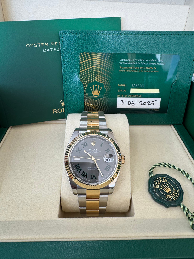 Rolex Datejust 41 Black Wimbeldon Dial 126333 2025 Oyster