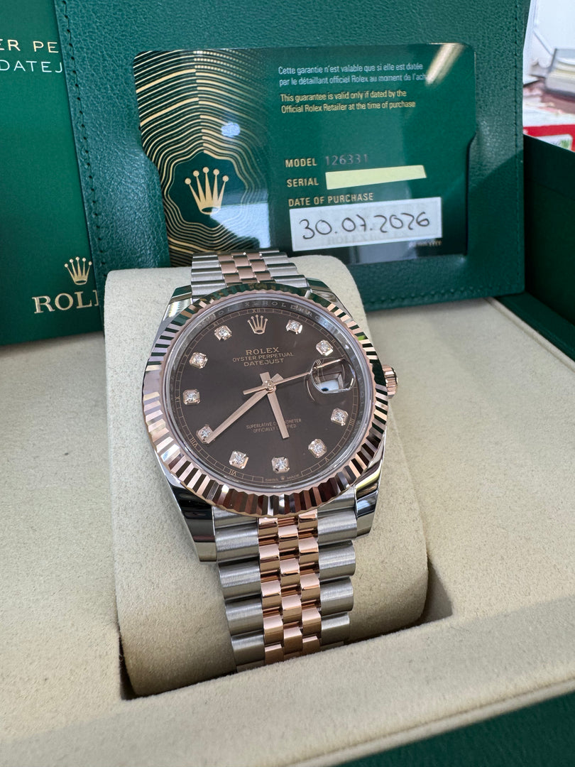 Rolex Datejust 41 Chocolate Diamond Dial 126331 2026 Jubilee