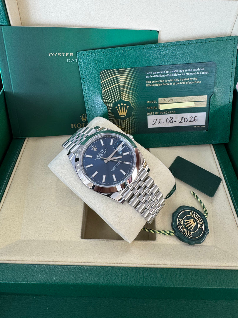 Rolex Datejust 41mm 126300 2026 Blue Index Jubilee