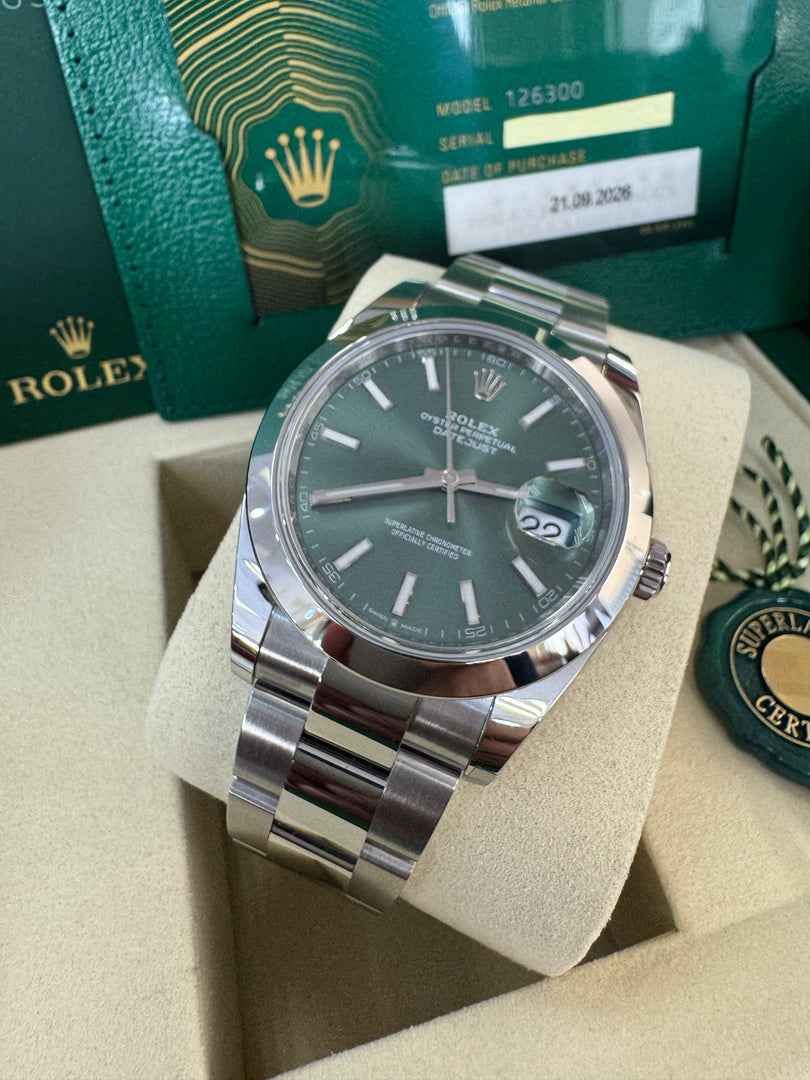 Rolex Datejust 41mm 126300 2026 Green Oyster