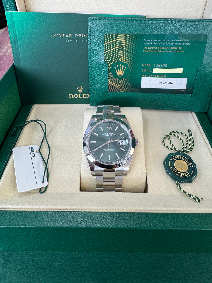 Rolex Datejust 41mm 126300 2026 Green Oyster