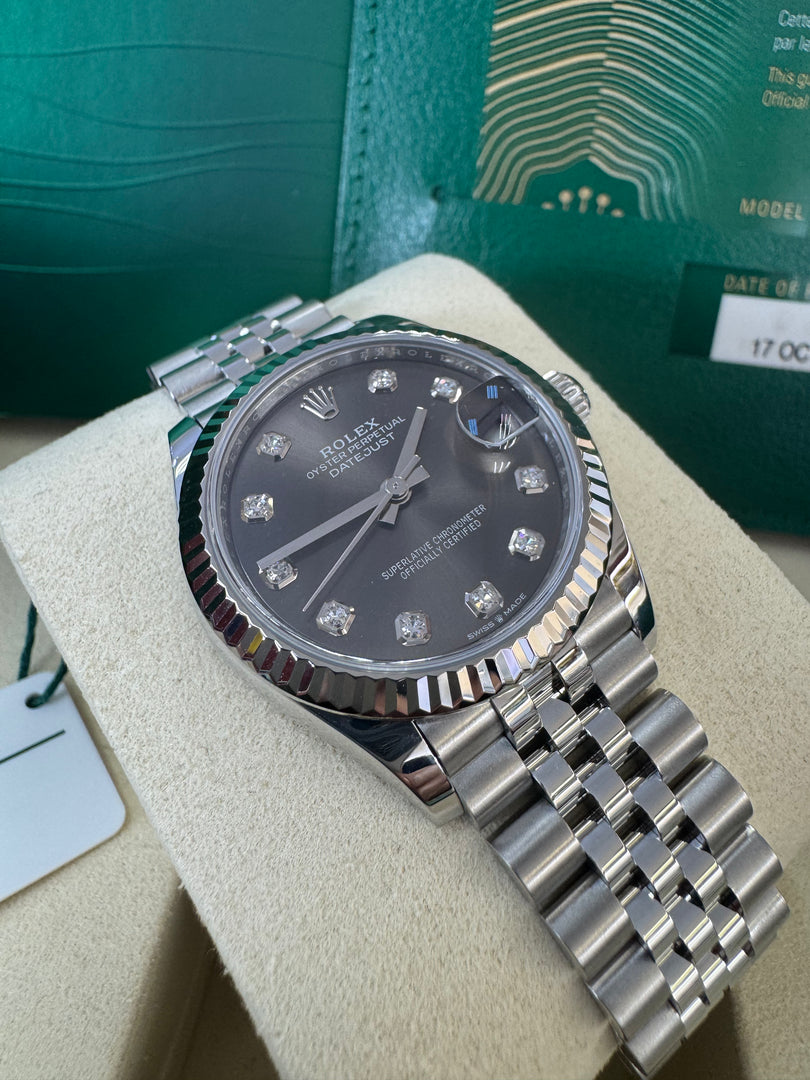 Rolex Datejust 31mm 278274 2021 Rhodium Diamond Dial Jubilee