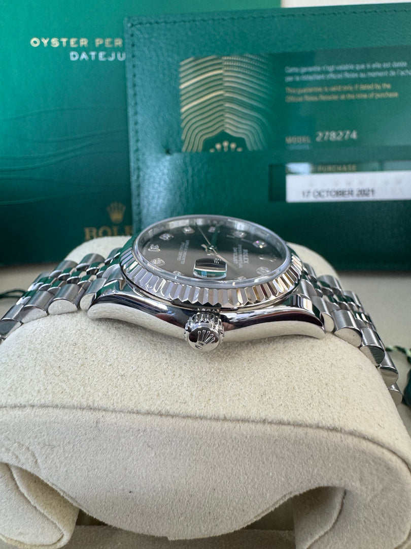 Rolex Datejust 31mm 278274 2021 Rhodium Diamond Dial Jubilee