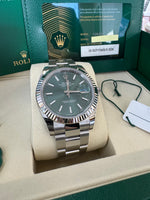 Load image into Gallery viewer, Rolex Datejust 41mm 126334 2026 Mint Green Dial Oyster