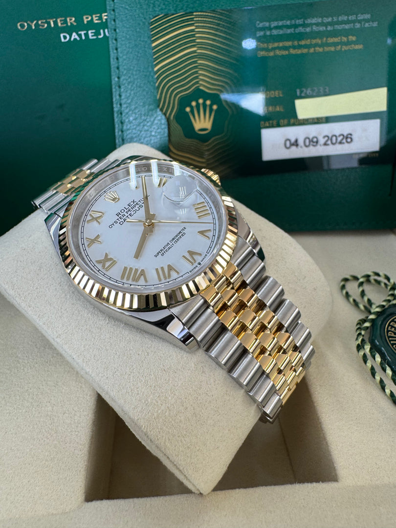 Rolex Datejust 36mm 126233 2026 White Roman Dial