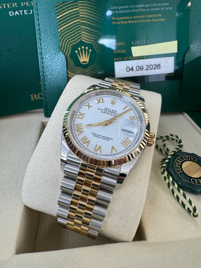 Rolex Datejust 36mm 126233 2026 White Roman Dial