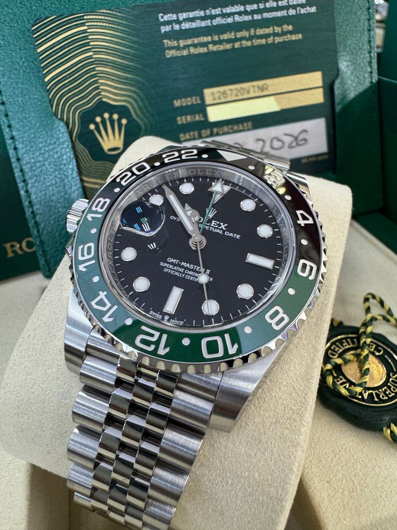 Rolex GMT-Master II "Sprite" 2026 126720VTNR Jubilee New Wood Card