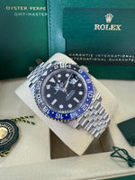Load image into Gallery viewer, Rolex GMT-Master II "BatGirl" 2026 126710BLNR Jubilee WoodCard