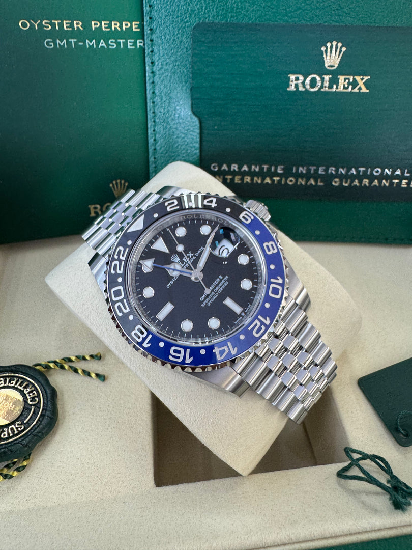 Rolex GMT-Master II "BatGirl" 2026 126710BLNR Jubilee WoodCard