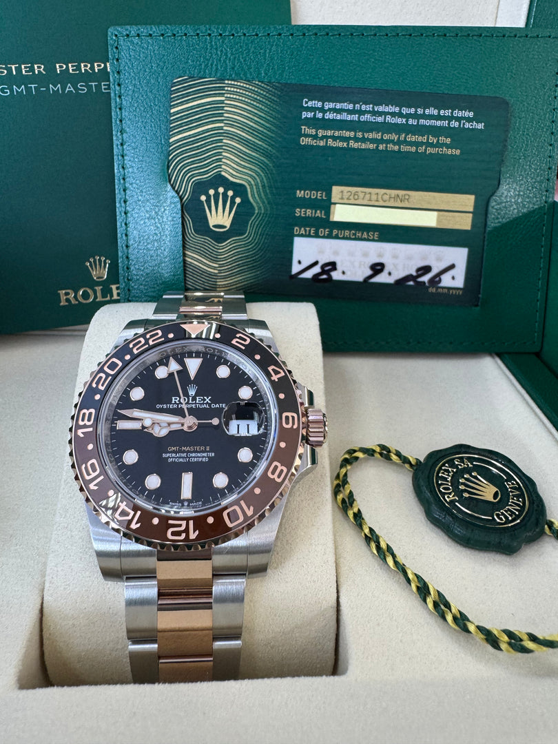 Rolex GMT-Master II "Rootbeer" 2026 126711CHNR Wood Card