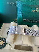 Load image into Gallery viewer, Rolex GMT-Master II "BatGirl" 2026 126710BLNR Jubilee WoodCard