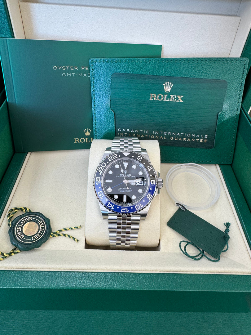 Rolex GMT-Master II "BatGirl" 2026 126710BLNR Jubilee WoodCard