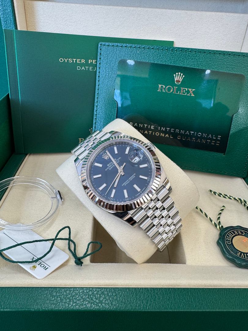 Rolex Datejust 41mm 126334 2026 Blue Index Dial Jubilee