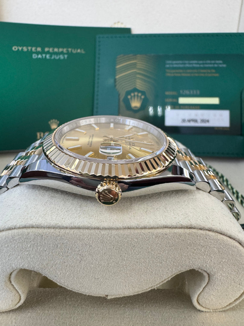 Rolex Datejust 41 Champagne Index Dial 126333 2024 Jubilee