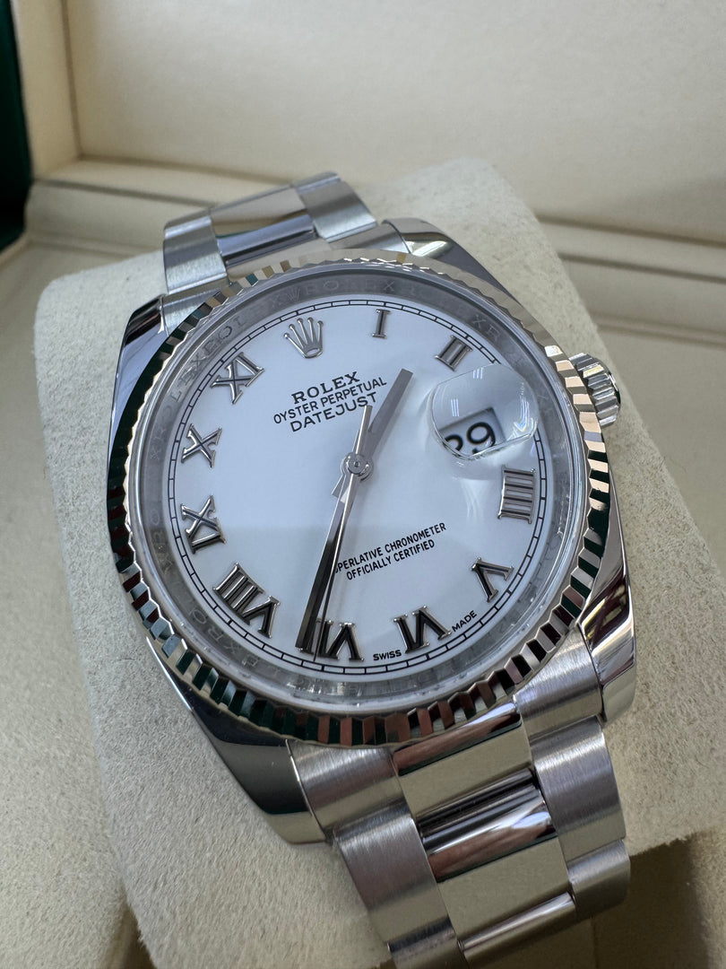 Rolex Datejust 36mm 116234 2020 White Roman Dial Oyster