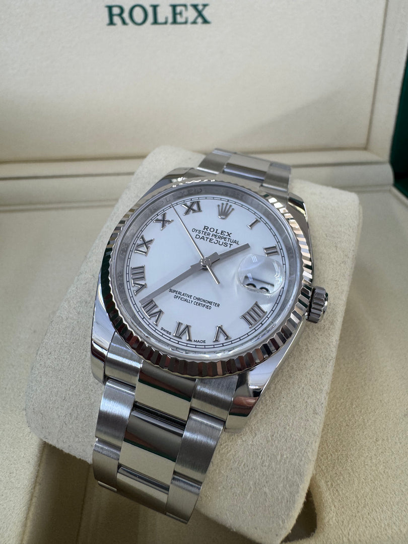 Rolex Datejust 36mm 116234 2020 White Roman Dial Oyster