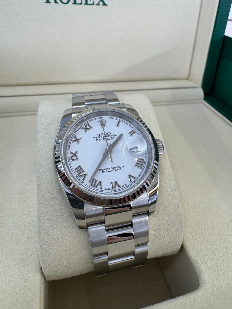 Rolex Datejust 36mm 116234 2020 White Roman Dial Oyster