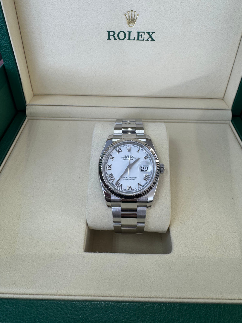 Rolex Datejust 36mm 116234 2020 White Roman Dial Oyster