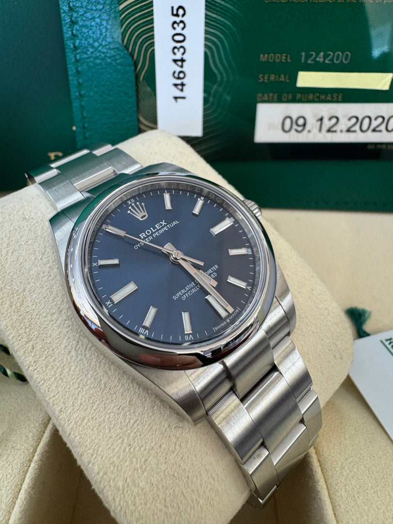 Rolex Oyster Perpetual 34mm 2020 Blue Dial 124200