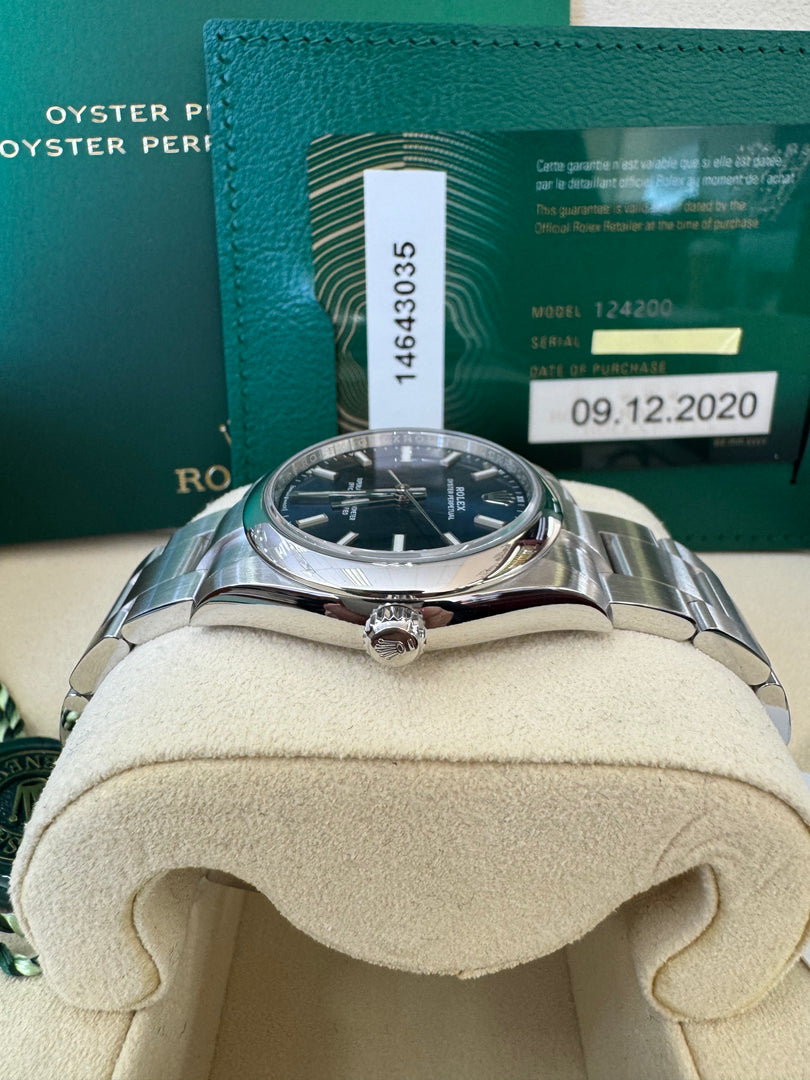 Rolex Oyster Perpetual 34mm 2020 Blue Dial 124200