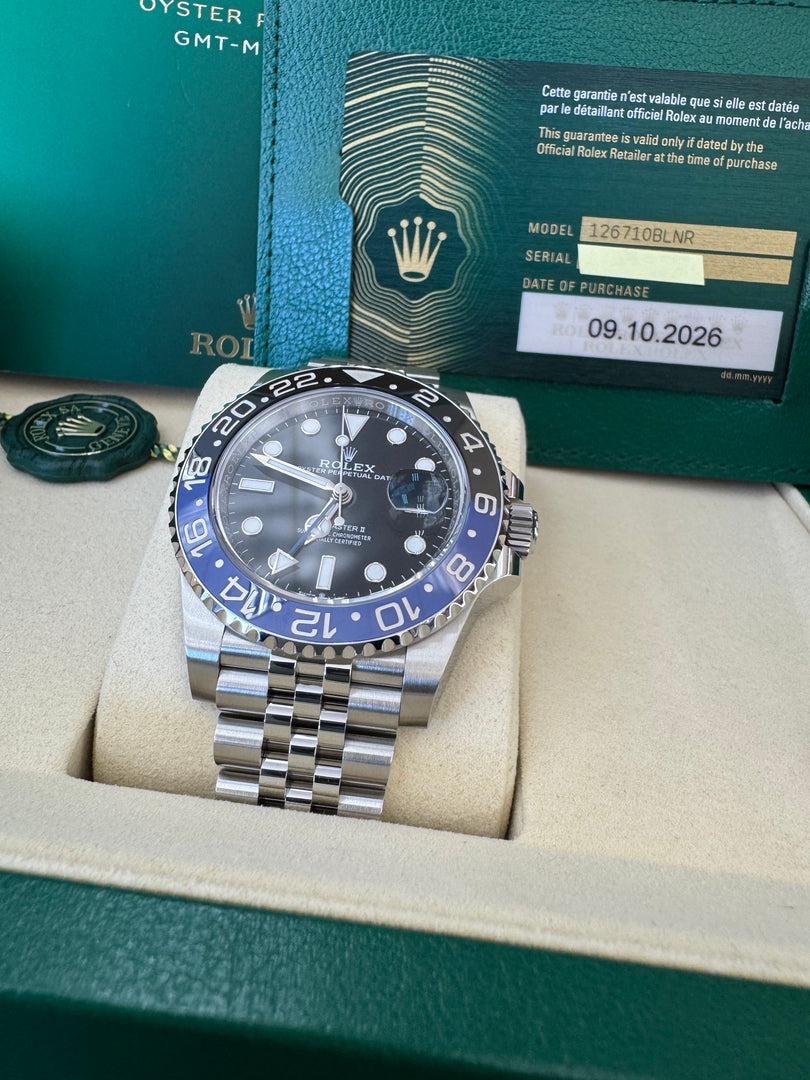 Rolex GMT-Master II "BatGirl" 2026 126710BLNR Jubilee WoodCard