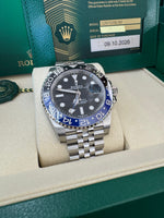 Load image into Gallery viewer, Rolex GMT-Master II "BatGirl" 2026 126710BLNR Jubilee WoodCard
