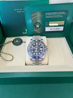 Load image into Gallery viewer, Rolex GMT-Master II "BatGirl" 2026 126710BLNR Jubilee WoodCard