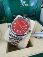 Load image into Gallery viewer, Rolex Oyster Perpetual 41mm 2021  Coral Red Dial 124300
