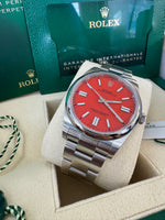 Load image into Gallery viewer, Rolex Oyster Perpetual 41mm 2021  Coral Red Dial 124300
