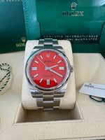 Load image into Gallery viewer, Rolex Oyster Perpetual 41mm 2021  Coral Red Dial 124300
