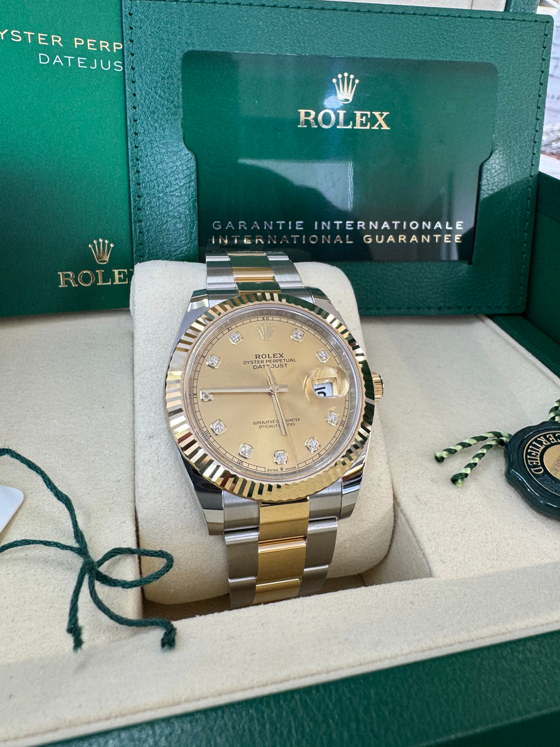 Rolex Datejust 41 Champagane Diamond Dial 126333 2025 Oyster