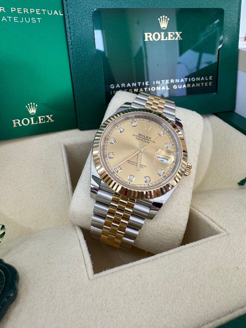 Rolex Datejust 41 Champagne Diamond Dial 126333 2024 Jubilee