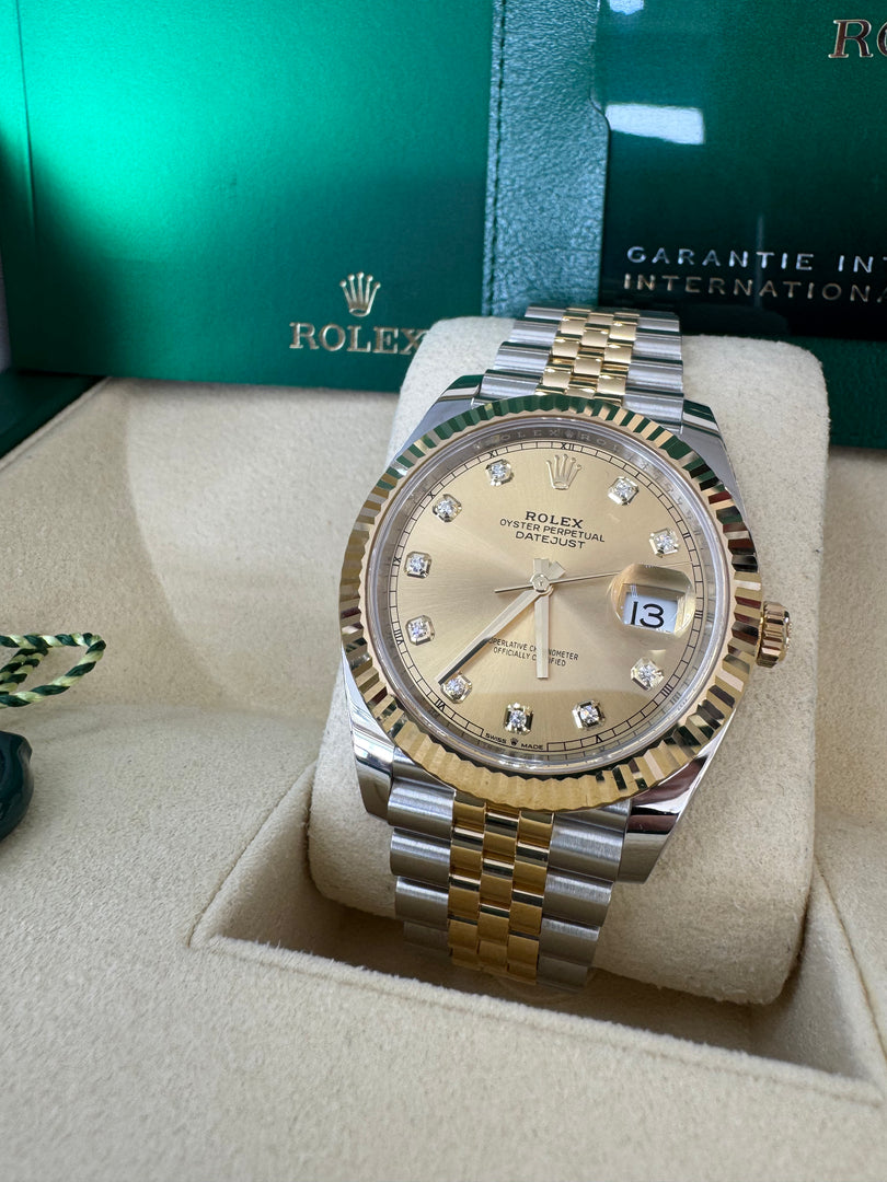 Rolex Datejust 41 Champagne Diamond Dial 126333 2024 Jubilee