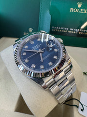 Rolex Datejust 41mm 126334 2025 Blue Diamond Dial Oyster