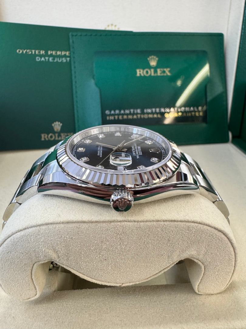 Rolex Datejust 41mm 126334 2025 Blue Diamond Dial Oyster