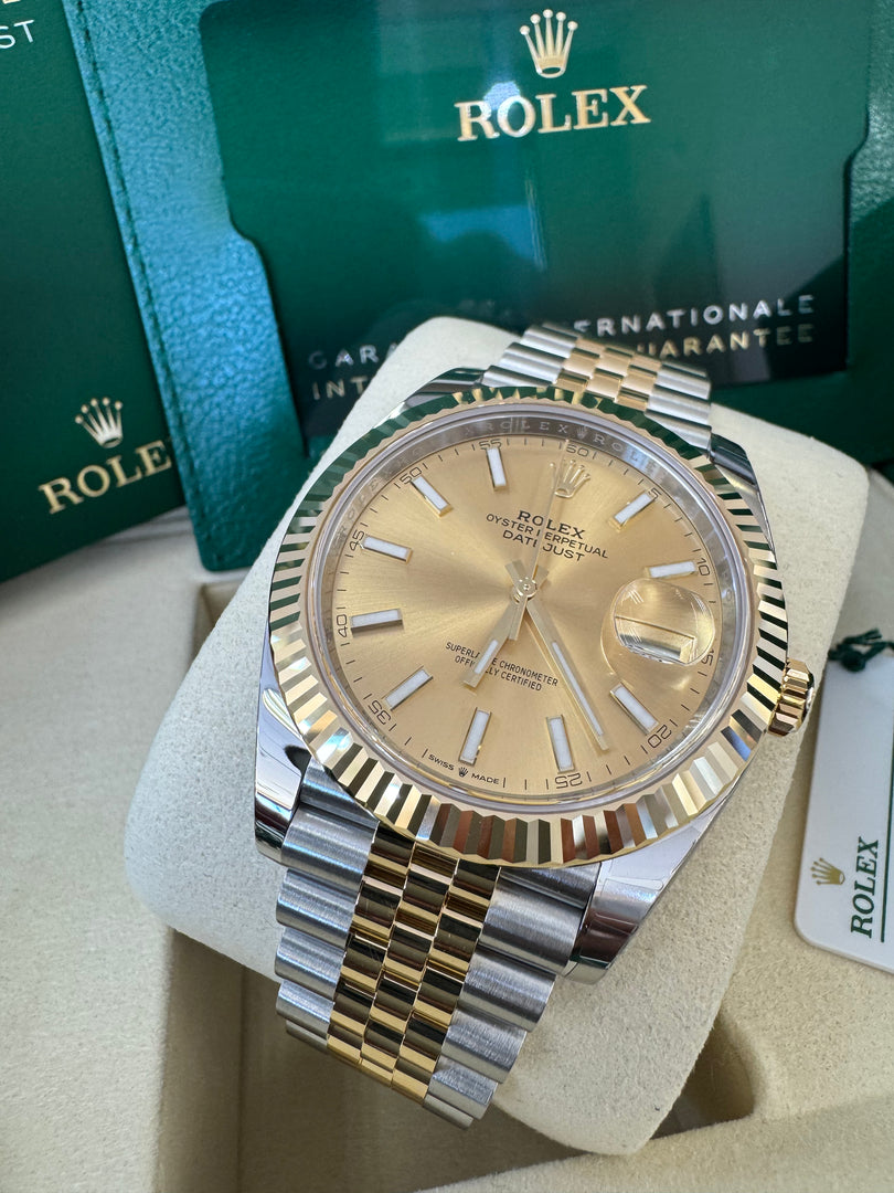 Rolex Datejust 41 Champagne Index Dial 126333 2025 Jubilee