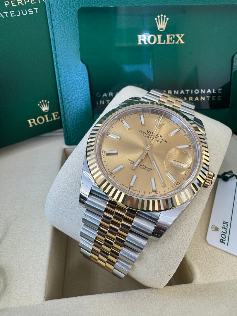 Rolex Datejust 41 Champagne Index Dial 126333 2025 Jubilee