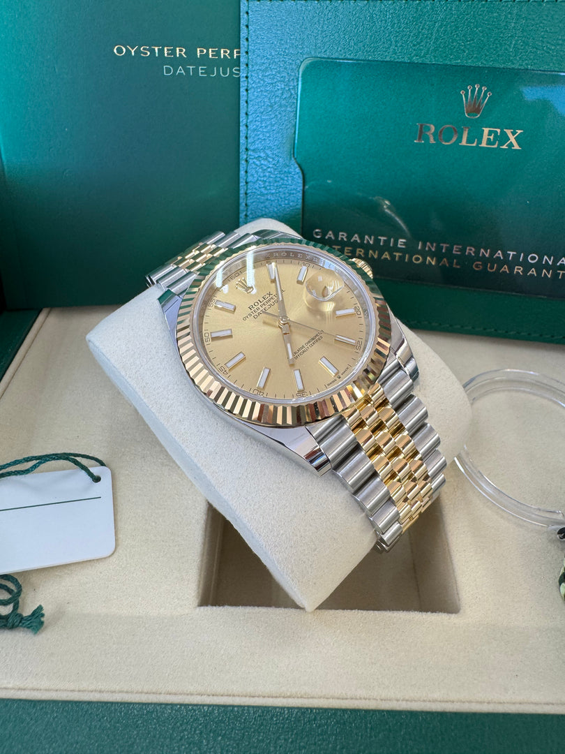 Rolex Datejust 41 Champagne Index Dial 126333 2025 Jubilee
