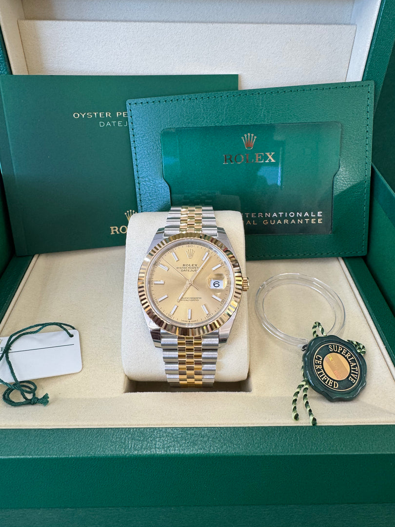 Rolex Datejust 41 Champagne Index Dial 126333 2025 Jubilee