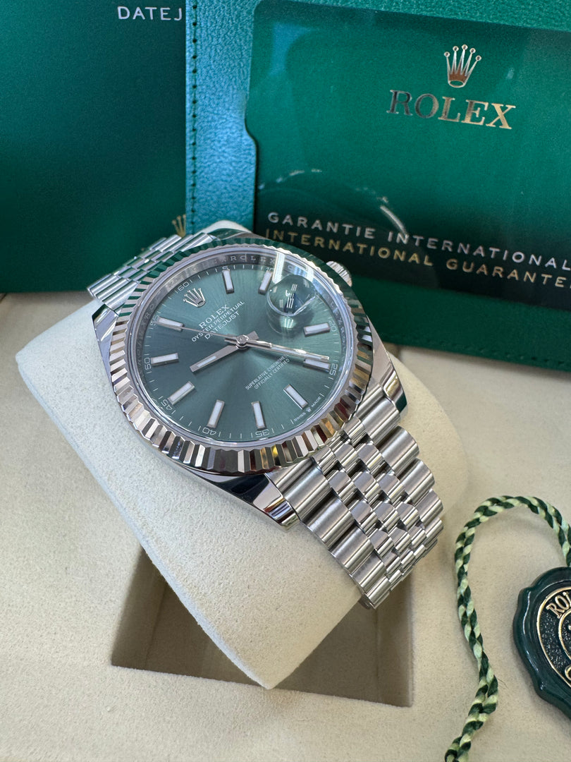 Rolex Datejust 41mm 126334 2025 Mint Green Dial Jubilee